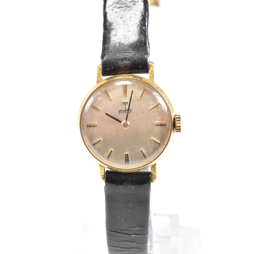 222 - A 1930s Tissot 17 jewel wrist watch. The wrist watch having baton numerals movement number 5335674, ... 