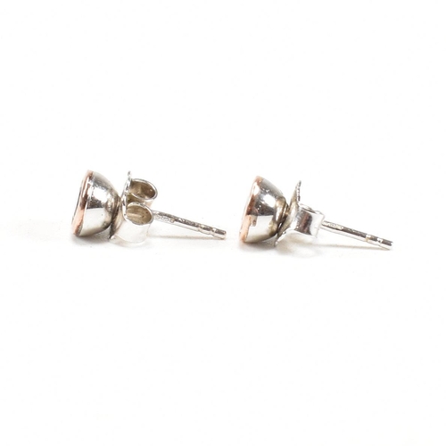 227 - A pair of Clogau 925 silver and citrine stud earrings. Weight  1.8g. Marked 925 Clogau RG with Welsh... 