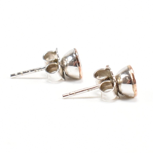 227 - A pair of Clogau 925 silver and citrine stud earrings. Weight  1.8g. Marked 925 Clogau RG with Welsh... 