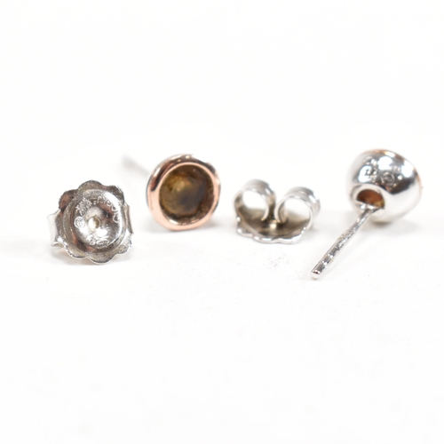 227 - A pair of Clogau 925 silver and citrine stud earrings. Weight  1.8g. Marked 925 Clogau RG with Welsh... 