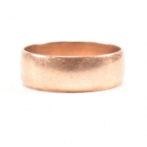 228 - A hallmarked 9ct gold band ring. The ring hallmarked Birmingham. Weight 3.9g. Size P. All weights, m... 