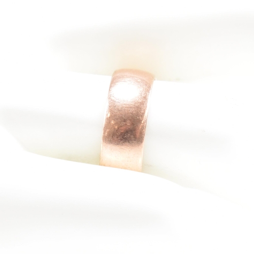 228 - A hallmarked 9ct gold band ring. The ring hallmarked Birmingham. Weight 3.9g. Size P. All weights, m... 