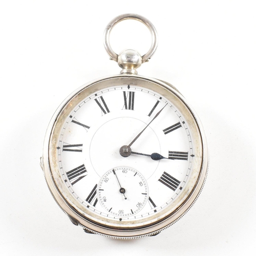 229 - A silver hallmarked open faced key wind pocket watch.  Birmingham hallmarked case with plain cartouc... 