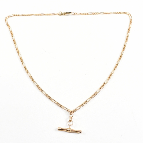 231 - A hallmarked 9ct gold watch chain necklace. Weight 4.3g. Measures 48cm. All weights, measurements an... 