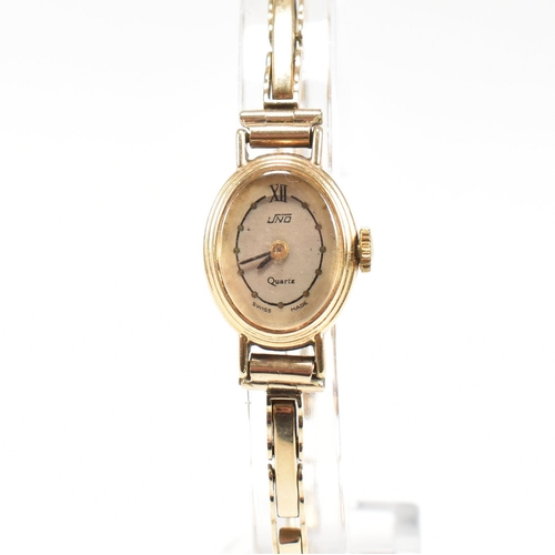 233 - A hallmarked 9ct gold Uno quartz wrist watch. Total weight 11.5g. Weight without movement but includ... 