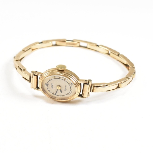 233 - A hallmarked 9ct gold Uno quartz wrist watch. Total weight 11.5g. Weight without movement but includ... 