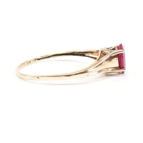 236 - A hallmarked 9ct gold and ruby solitaire ring. Weight 1.4g. Size R. All weights, measurements and si... 