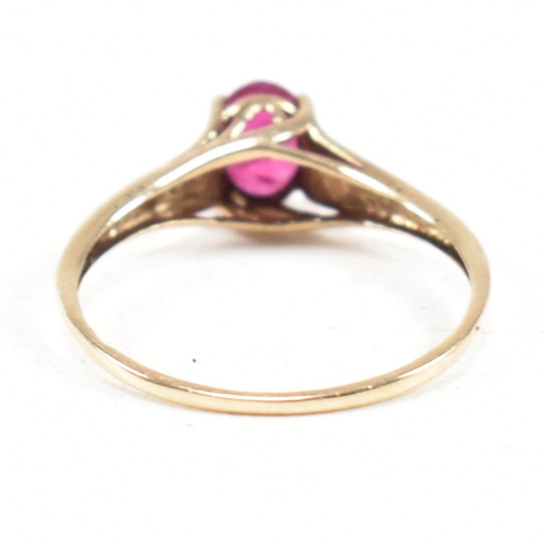 236 - A hallmarked 9ct gold and ruby solitaire ring. Weight 1.4g. Size R. All weights, measurements and si... 