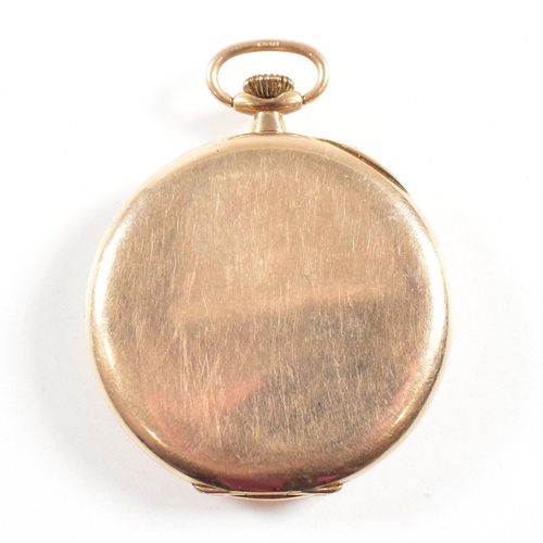 277 - A 9ct gold Grosvenor open faced Swiss pocket watch. Stamped 9 / 375 to the case having crown winder ... 