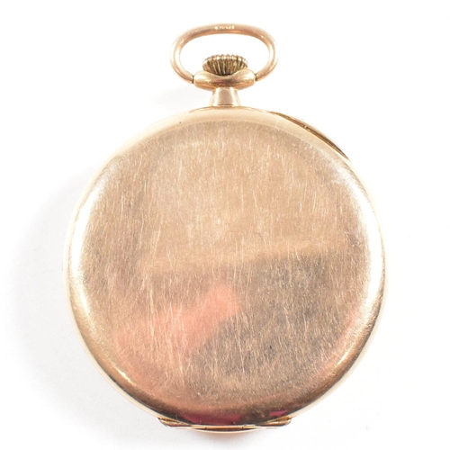 277 - A 9ct gold Grosvenor open faced Swiss pocket watch. Stamped 9 / 375 to the case having crown winder ... 