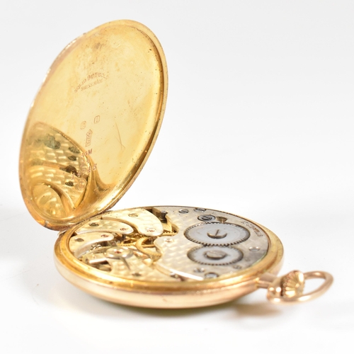 277 - A 9ct gold Grosvenor open faced Swiss pocket watch. Stamped 9 / 375 to the case having crown winder ... 