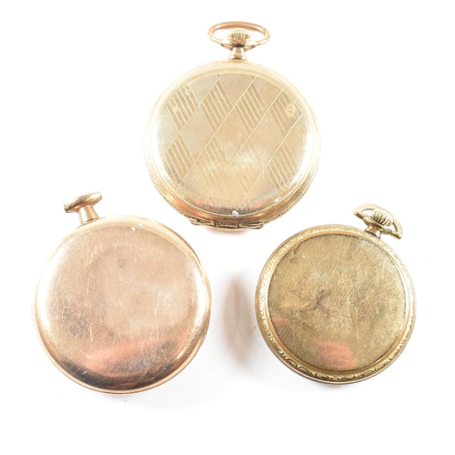 283 - A Walz gold plated full hunter pocket watch with inset movement, crown wind and bale atop. The dial ... 