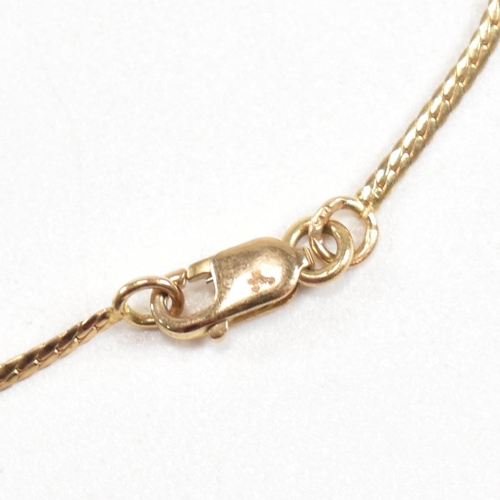 287 - A hallmarked 9ct gold and diamond pendant necklace. Weight 4.1g. Measures 44cm. Boxed. All weights, ... 