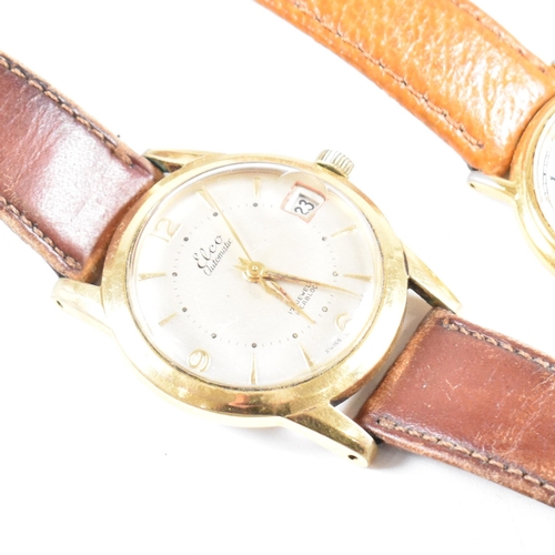 290 - A mid century Elco automatic 17 jewels incabloc gentleman's wristwatch set to brown leather strap. T... 