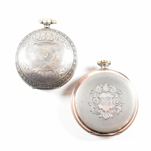 294 - A Josef Muller of Munchen railway timepiece pocket watch. Silver 800 stamped case with monogram cart... 