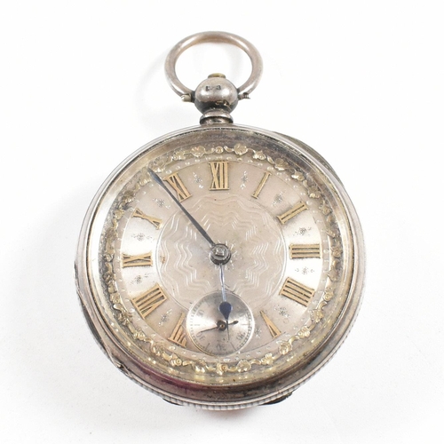 298 - A silver hallmarked open faced pocket watch. Hallmarked Birmingham, sponsors mark FM with bale atop,... 