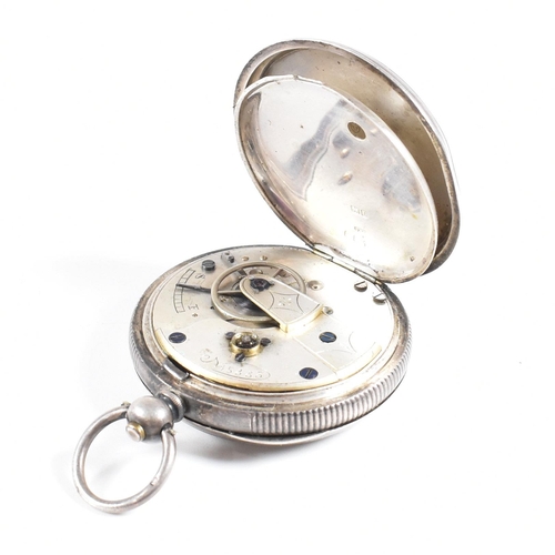 298 - A silver hallmarked open faced pocket watch. Hallmarked Birmingham, sponsors mark FM with bale atop,... 