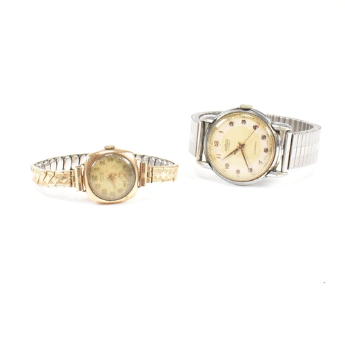 325 - A hallmarked Rotary 9ct gold dress watch. The gold case hallmarked London and stamped 375. Champagne... 