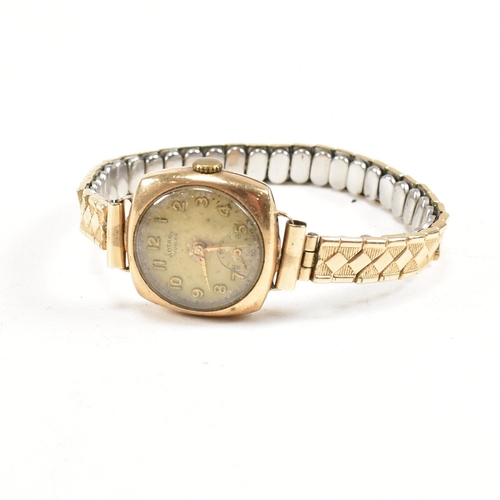 325 - A hallmarked Rotary 9ct gold dress watch. The gold case hallmarked London and stamped 375. Champagne... 