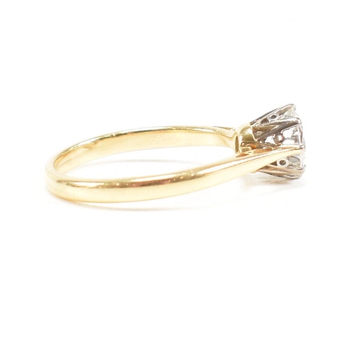 34 - A hallmarked 18ct gold and diamond solitaire ring. The ring hallmarked Birmingham. Estimated diamond... 