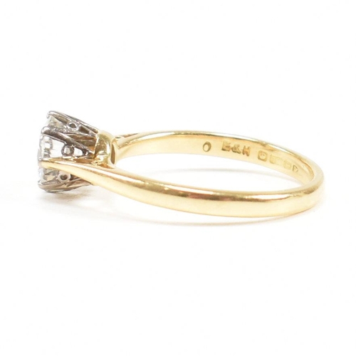 34 - A hallmarked 18ct gold and diamond solitaire ring. The ring hallmarked Birmingham. Estimated diamond... 