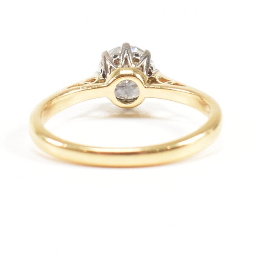 34 - A hallmarked 18ct gold and diamond solitaire ring. The ring hallmarked Birmingham. Estimated diamond... 