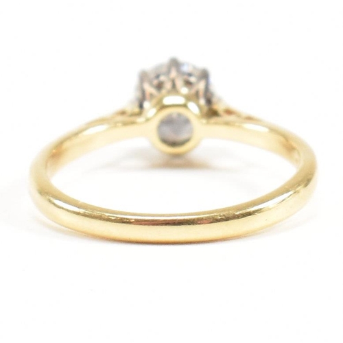 34 - A hallmarked 18ct gold and diamond solitaire ring. The ring hallmarked Birmingham. Estimated diamond... 