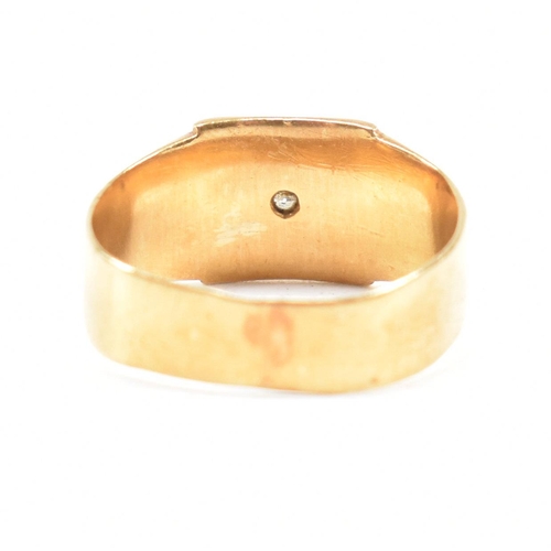 351 - A 1930s 18ct gold and diamond signet ring. Hallmarked Chester. Weight 4g. Size N. All weights, measu... 