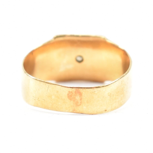 351 - A 1930s 18ct gold and diamond signet ring. Hallmarked Chester. Weight 4g. Size N. All weights, measu... 