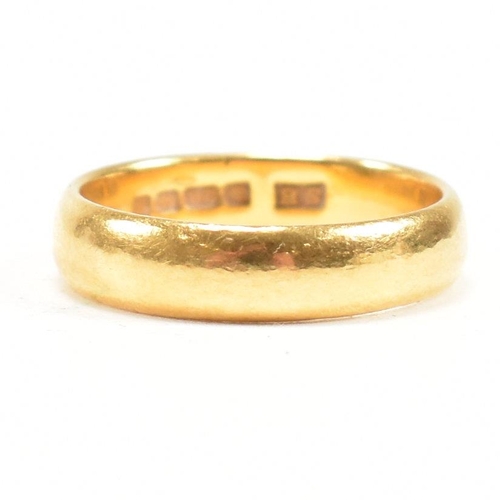 356 - A hallmarked 22ct band ring. The ring hallmarked Birmingham. Weight 5.3g. Size L. All weights, measu... 