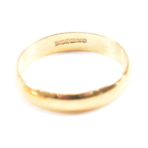 385 - A pair of hallmarked 18 ct gold band rings. The ring hallmarked Birmingham. Inscribed i Love You. We... 