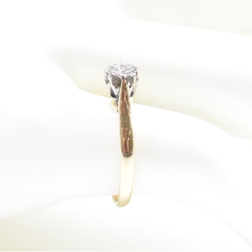 392 - A hallmarked 9ct gold and diamond solitaire ring. The ring hallmarked for London. Weight 1.7g. Size ... 