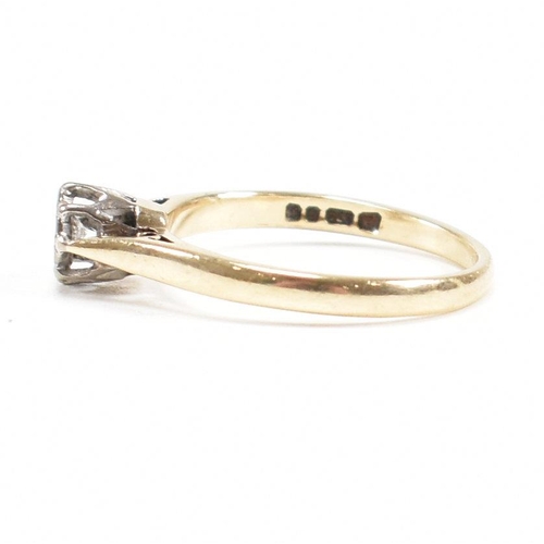 392 - A hallmarked 9ct gold and diamond solitaire ring. The ring hallmarked for London. Weight 1.7g. Size ... 