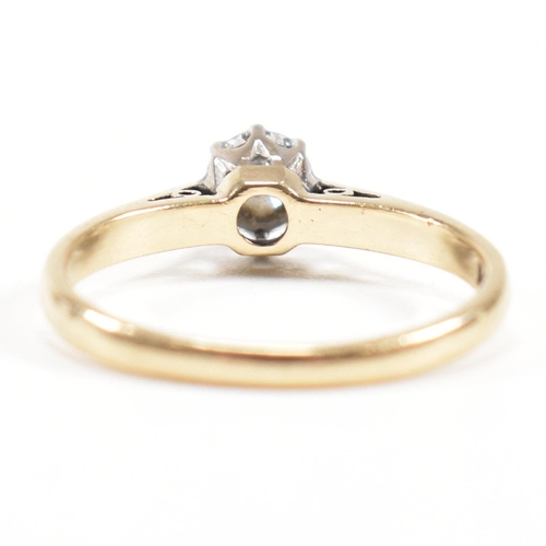 392 - A hallmarked 9ct gold and diamond solitaire ring. The ring hallmarked for London. Weight 1.7g. Size ... 