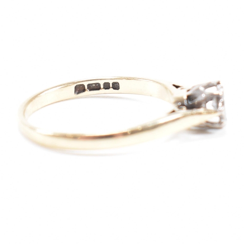 392 - A hallmarked 9ct gold and diamond solitaire ring. The ring hallmarked for London. Weight 1.7g. Size ... 