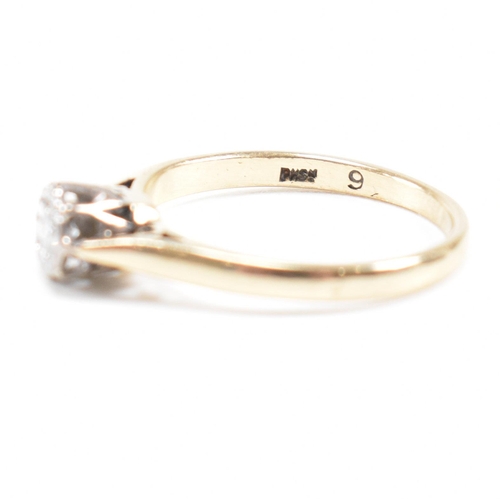 392 - A hallmarked 9ct gold and diamond solitaire ring. The ring hallmarked for London. Weight 1.7g. Size ... 