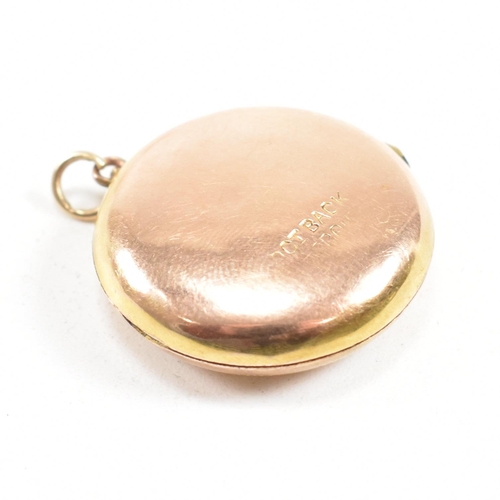 402 - A 9ct gold back and font locket together with a two AF gold rings.  One AF ring being hallmarked for... 