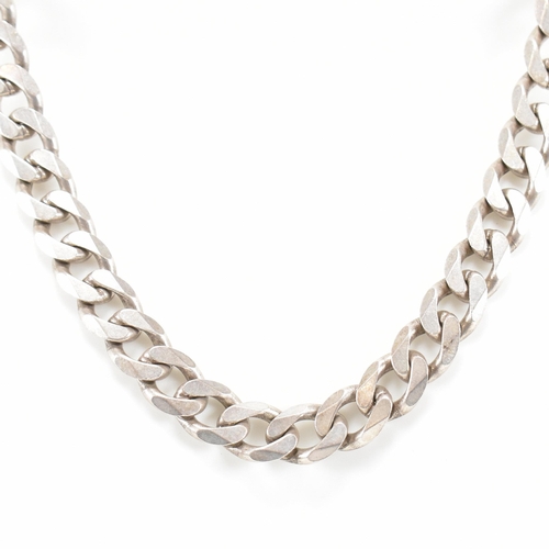 408 - A hallmarked Italian 925 silver chunky curb link chain necklace. Weight 93g. Measures 50cm. All weig... 