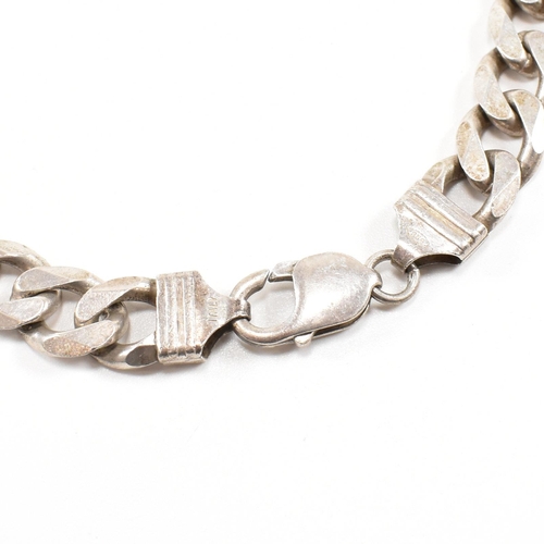 408 - A hallmarked Italian 925 silver chunky curb link chain necklace. Weight 93g. Measures 50cm. All weig... 