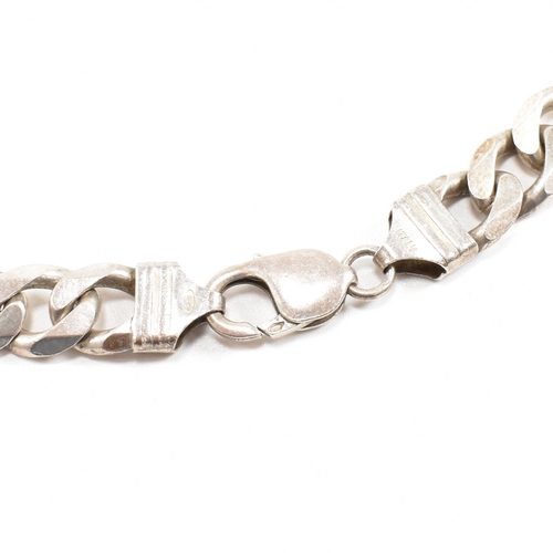 408 - A hallmarked Italian 925 silver chunky curb link chain necklace. Weight 93g. Measures 50cm. All weig... 