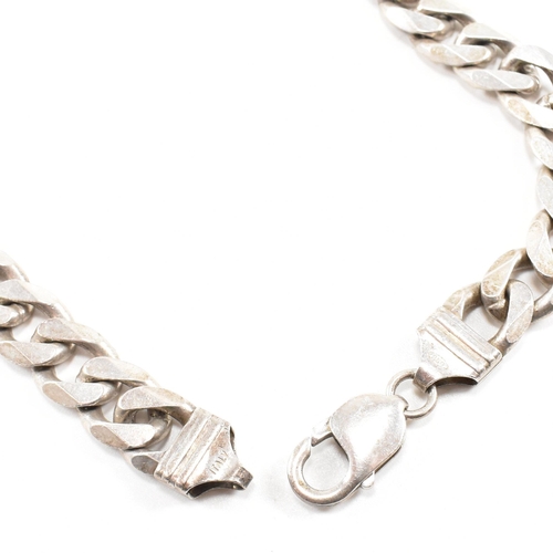 408 - A hallmarked Italian 925 silver chunky curb link chain necklace. Weight 93g. Measures 50cm. All weig... 