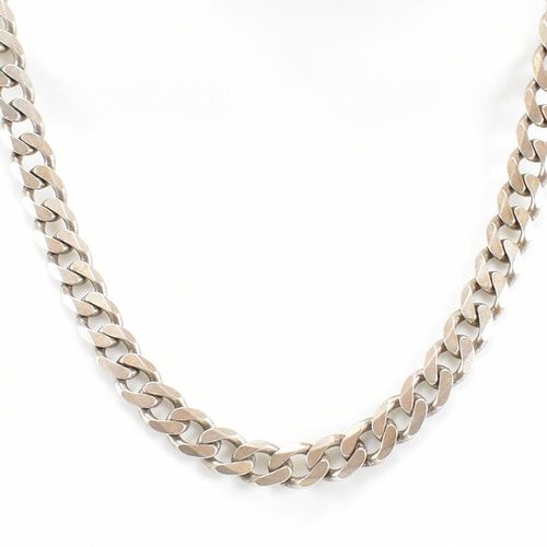 435 - A hallmarked Italian 925 silver chunky curb link chain necklace. Weight 64g. Measures 50cm. All weig... 