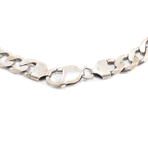 435 - A hallmarked Italian 925 silver chunky curb link chain necklace. Weight 64g. Measures 50cm. All weig... 