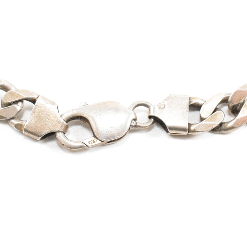 435 - A hallmarked Italian 925 silver chunky curb link chain necklace. Weight 64g. Measures 50cm. All weig... 