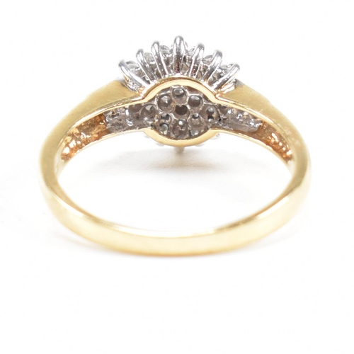 436 - A hallmarked 18ct gold and diamond cluster ring. Estimated diamond weight 0.50ct. Weight 3.4g. Size ... 