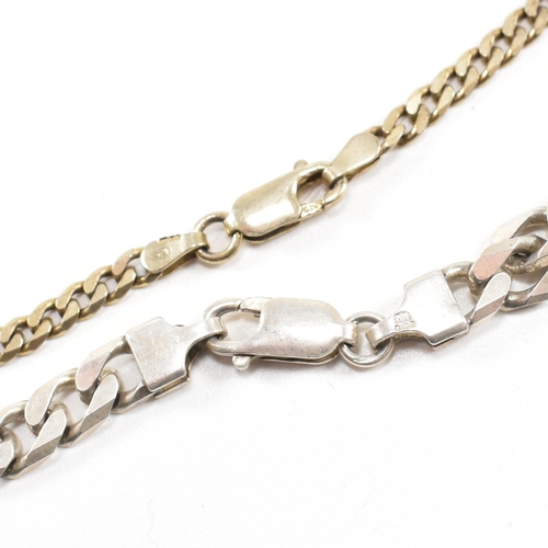 442 - Two hallmarked 925 silver curb link chain necklaces. Measures 50cm and 66cm. Weight 49g. All weights... 