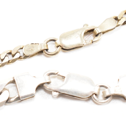 442 - Two hallmarked 925 silver curb link chain necklaces. Measures 50cm and 66cm. Weight 49g. All weights... 