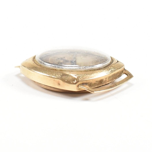 444 - 9ct gold Chester hallmarked wristwatch. Silvered dial with seconds aperture. The dial with Arabic nu... 