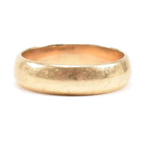 465 - A hallmarked 9ct gold band ring. Hallmarked London. Sponsors mark ACC – Albion. Total weight 6.4g. S... 