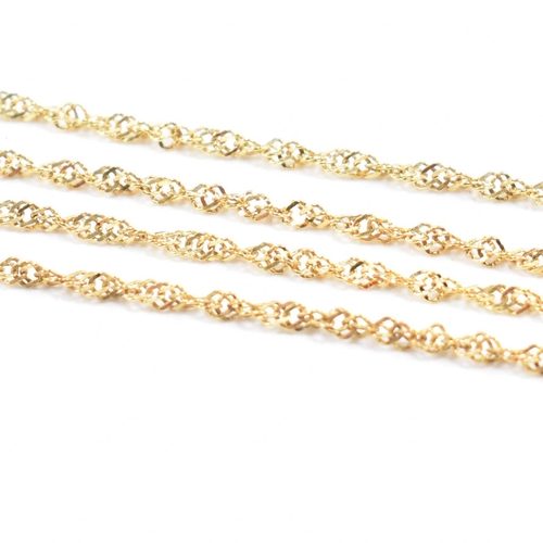 467 - A hallmarked 9ct gold rope twist chain necklace. Measures 45cm. Weight 1.7g. All weights, measuremen... 